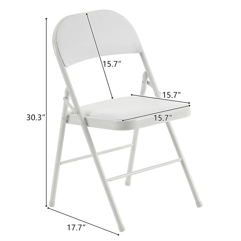 Elegant Foldable Iron & PVC Chairs for Convention & Exhibition White