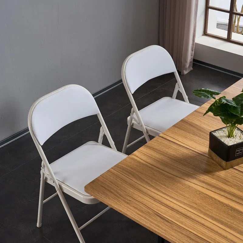 Elegant Foldable Iron & PVC Chairs for Convention & Exhibition White