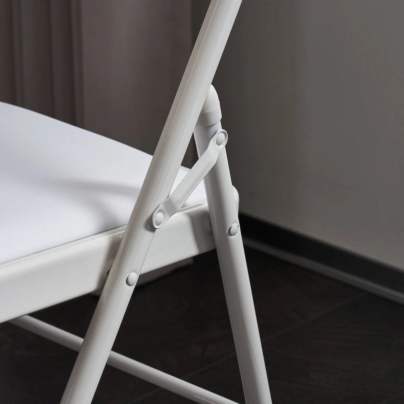 Elegant Foldable Iron & PVC Chairs for Convention & Exhibition White