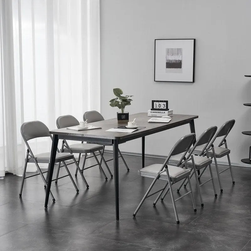 Elegant Foldable Iron & PVC Chairs for Convention & Exhibition White