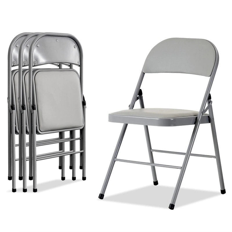 Elegant Foldable Iron & PVC Chairs for Convention & Exhibition White