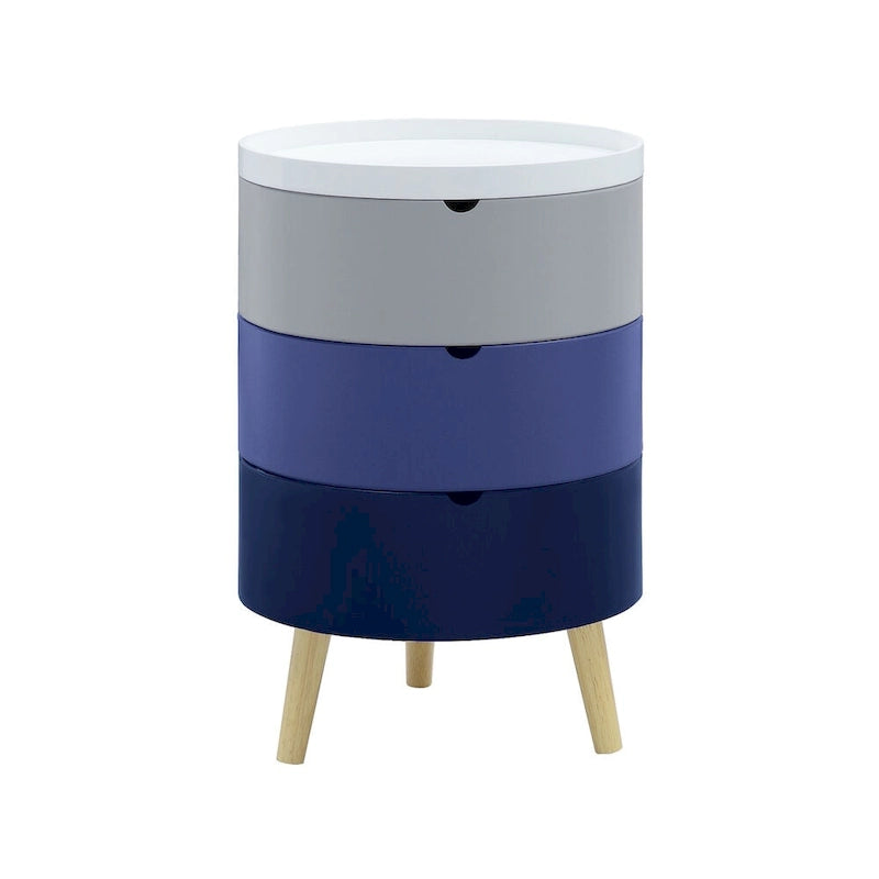 Tray Top End Table with 3 Hidden Storage Bins