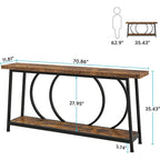 70.9 Inch Sofa Console Table with Storage for Entryway Hallway Living Room Behind Couch