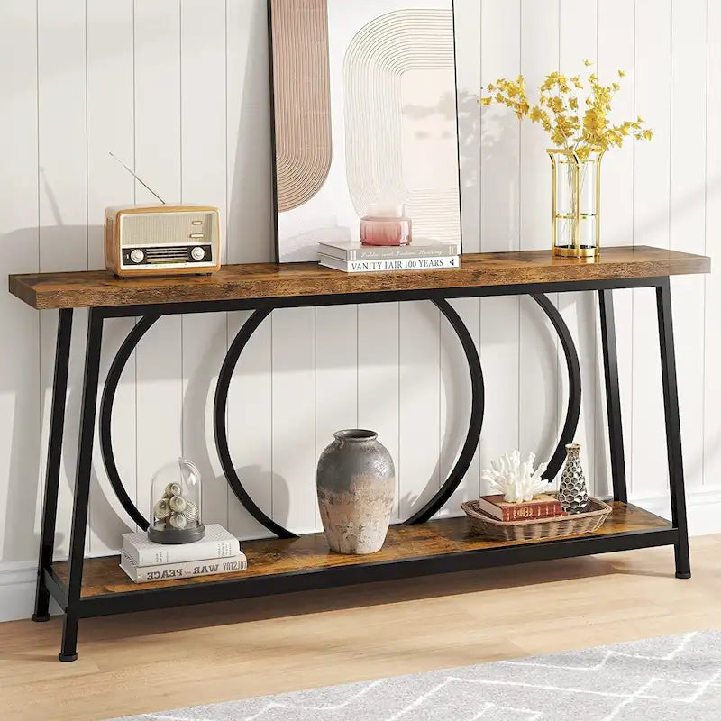 70.9 Inch Sofa Console Table with Storage for Entryway Hallway Living Room Behind Couch