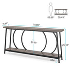 70.9 Inch Sofa Console Table with Storage for Entryway Hallway Living Room Behind Couch