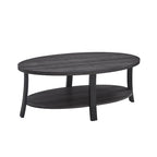 Roundhill Furniture Anze Contemporary Oval Wood Shelf Coffee Table