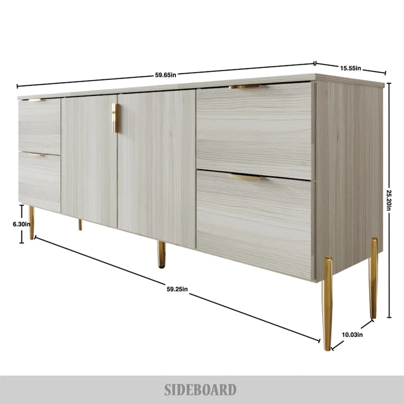 CraftPorch Modern and Luxury Clean-Lines Sideboard