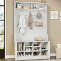 Hall Tree Storage Bench 3-in-1 Entryway Bench Coat Rack