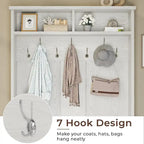 Hall Tree Storage Bench 3-in-1 Entryway Bench Coat Rack