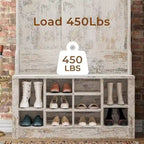 Hall Tree Storage Bench 3-in-1 Entryway Bench Coat Rack