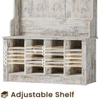 Hall Tree Storage Bench 3-in-1 Entryway Bench Coat Rack