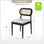 Konstantin Modern Solid Wood Dining Chair with Ratten Back and Removable Cushion Set of 6 by HULALA HOME