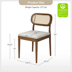 Konstantin Modern Solid Wood Dining Chair with Ratten Back and Removable Cushion Set of 6 by HULALA HOME