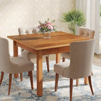 39.4 Inches Square 2-4 People Dining Table with Solid Wood Legs for Living Room Dining Room