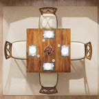 39.4 Inches Square 2-4 People Dining Table with Solid Wood Legs for Living Room Dining Room