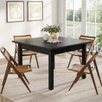 39.4 Inches Square 2-4 People Dining Table with Solid Wood Legs for Living Room Dining Room