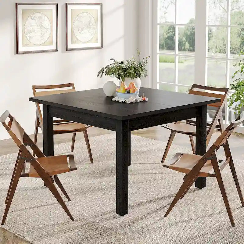 39.4 Inches Square 2-4 People Dining Table with Solid Wood Legs for Living Room Dining Room
