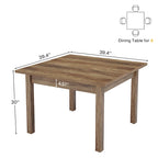 39.4 Inches Square 2-4 People Dining Table with Solid Wood Legs for Living Room Dining Room