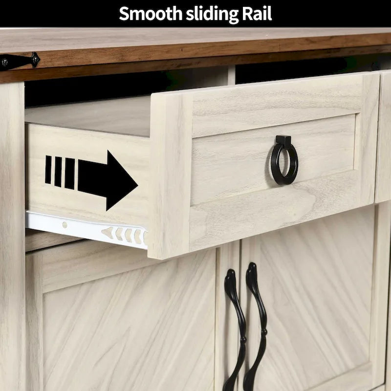 Moasis 35-Inch Farmhouse Console Table, Entry Table with 2 Drawers and Cabinet for Living Room