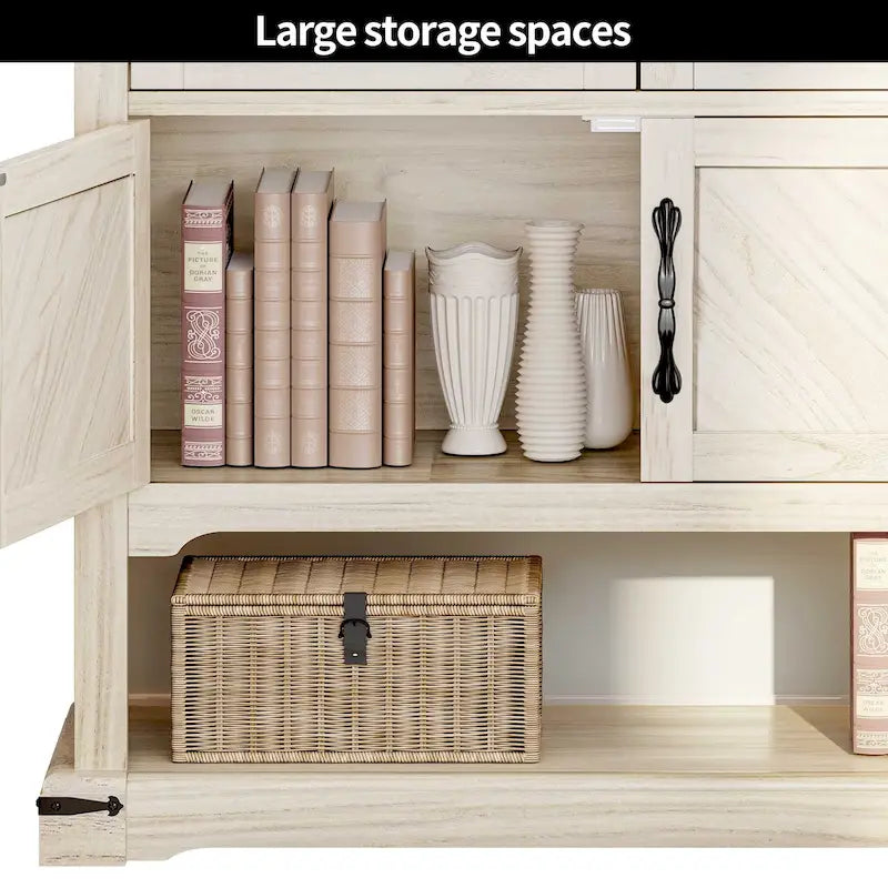 Moasis 35-Inch Farmhouse Console Table, Entry Table with 2 Drawers and Cabinet for Living Room