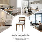 Konstantin Modern Solid Wood Dining Chair with Ratten Back and Removable Cushion Set of 4 by HULALA HOME