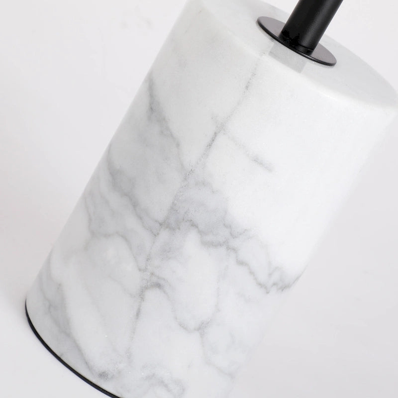 Round End Table with Marble Base, Circular Accent Living Room or Bedside Side Table