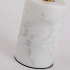 Round End Table with Marble Base, Circular Accent Living Room or Bedside Side Table