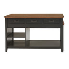 Eleanor Two-Tone Antique Finish Extendable Kitchen Island with 3 Drawers by iNSPIRE Q Classic