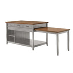 Eleanor Two-Tone Antique Finish Extendable Kitchen Island with 3 Drawers by iNSPIRE Q Classic