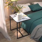 Sintered Stone Sofa Side Table End Table Sofa C Table for Living Room - 17.8x15.6x20.7inch