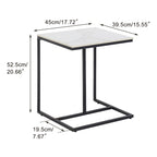 Sintered Stone Sofa Side Table End Table Sofa C Table for Living Room - 17.8x15.6x20.7inch