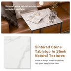 Sintered Stone Sofa Side Table End Table Sofa C Table for Living Room - 17.8x15.6x20.7inch
