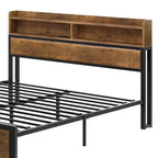 Moasis King Industry Bed Frame Storage Shelves Metal Platform Bed Frame