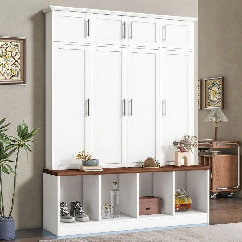 Multi-Functional Hall Tree Entryway Cabinet with Multiple Storage Space
