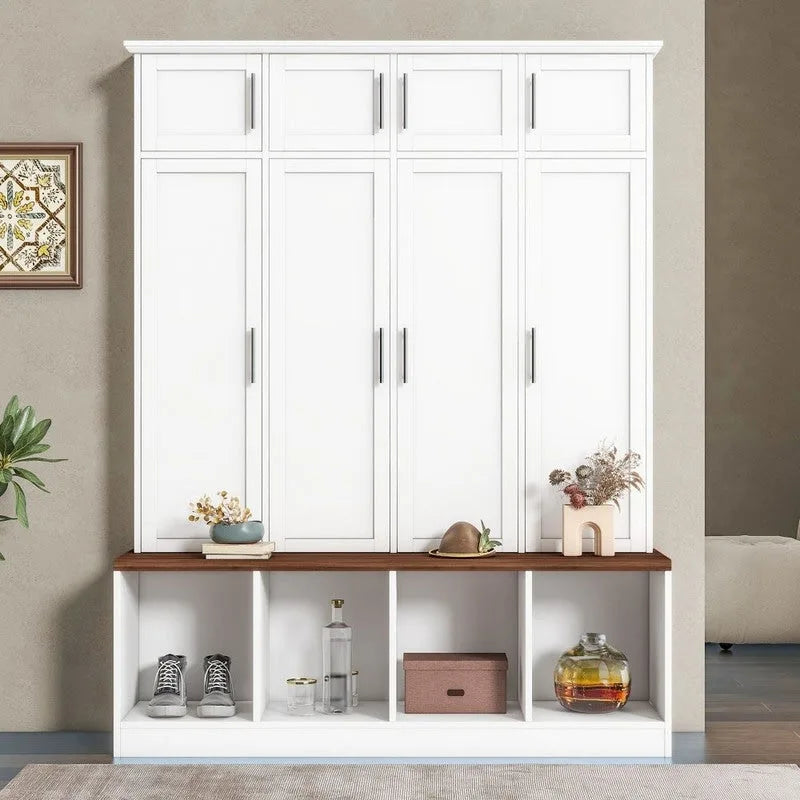 Multi-Functional Hall Tree Entryway Cabinet with Multiple Storage Space