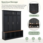 Multi-Functional Hall Tree Entryway Cabinet with Multiple Storage Space