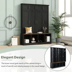 Multi-Functional Hall Tree Entryway Cabinet with Multiple Storage Space