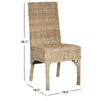 SAFAVIEH Karyl Unfinished Natural Wicker Dining Chair (Set of 2) - 18.5 x 18.5 x 38.1 - 19Wx19Dx38H