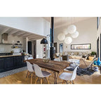 Set of 2 Designer Plastic Eiffel Chairs Solid Wood Legs Retro Dining Molded Shell Hotel Dowel For Kitchen Bedroom Work