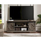 Wampat Farmhouse Sliding Barn Door Wood TV Stand / Storage Cabinet
