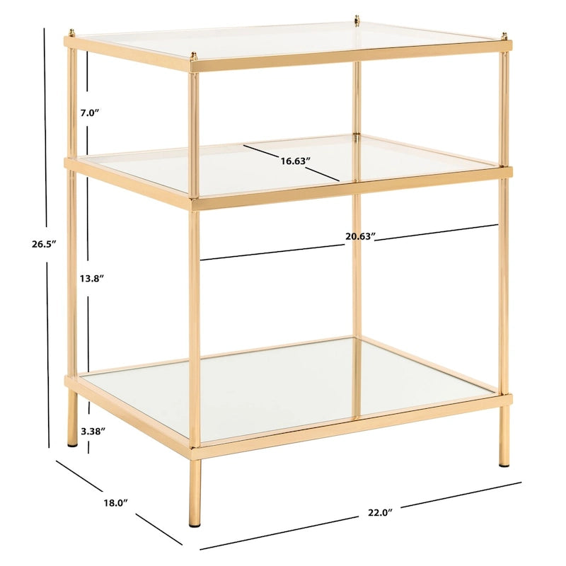 SAFAVIEH Vida 3-Tier Accent Table - 22 W x 18 D x 27 H - 22Wx18Dx27H