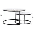 SAFAVIEH Elberta 2 Round Nesting Coffee Table - 43 L x 36 D x 18 H - 32Wx32Dx18H