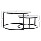 SAFAVIEH Elberta 2 Round Nesting Coffee Table - 43 L x 36 D x 18 H - 32Wx32Dx18H