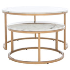 SAFAVIEH Elberta 2 Round Nesting Coffee Table - 43 L x 36 D x 18 H - 32Wx32Dx18H