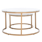 SAFAVIEH Elberta 2 Round Nesting Coffee Table - 43 L x 36 D x 18 H - 32Wx32Dx18H