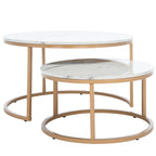 SAFAVIEH Elberta 2 Round Nesting Coffee Table - 43 L x 36 D x 18 H - 32Wx32Dx18H