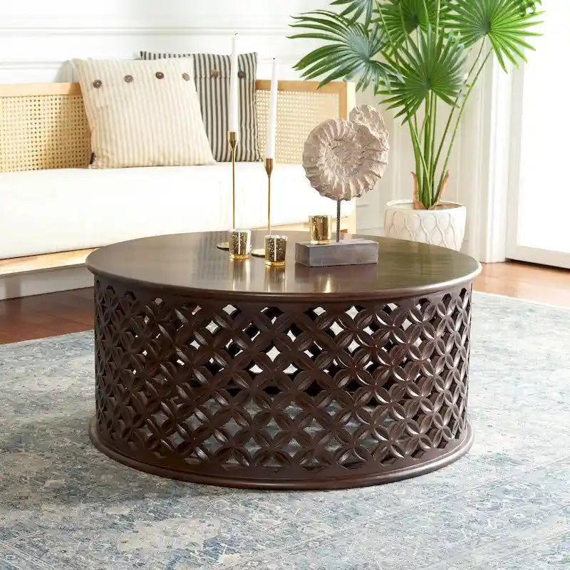 SAFAVIEH Antkea Round Coffee Table - 35 L x 35 D x 16 H - 35Wx35Dx16H