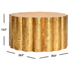SAFAVIEH Carolee Gold Drum Coffee Table - 28 x 28 x 15 - 28Wx28Dx15H