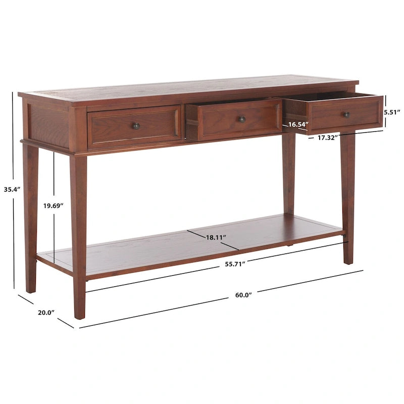 SAFAVIEH Thea Sepia Console - 60 x 20 x 35.4 - 60Wx20Dx35H