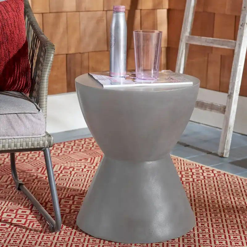SAFAVIEH Elektra Concrete Indoor/Outdoor Accent Table - 14.9 x 14.9 x 17.7 - 15Wx15Dx18H
